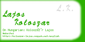 lajos koloszar business card